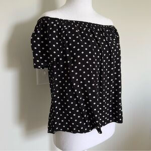 Women’s Top | Polka Dot Off The Shoulder Open Back